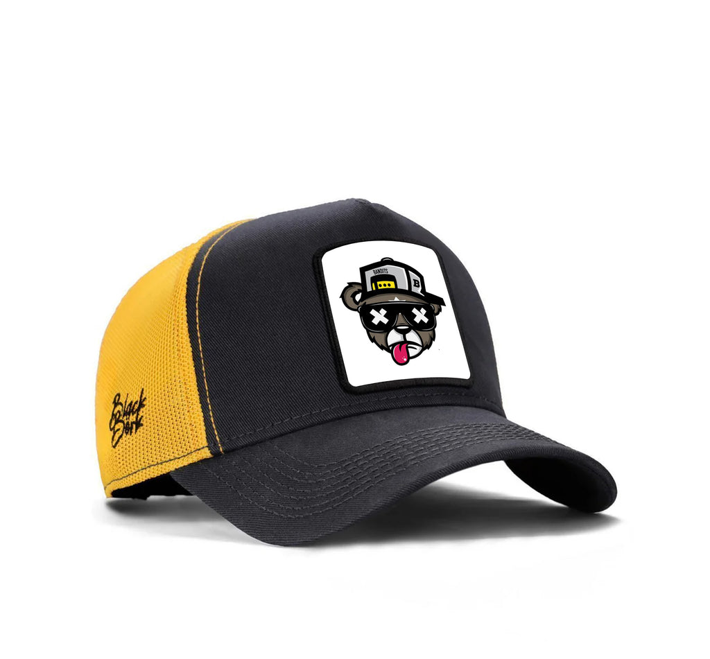 BlackBork Dark Anthracite-Yellow Cap "Gangster Bear"