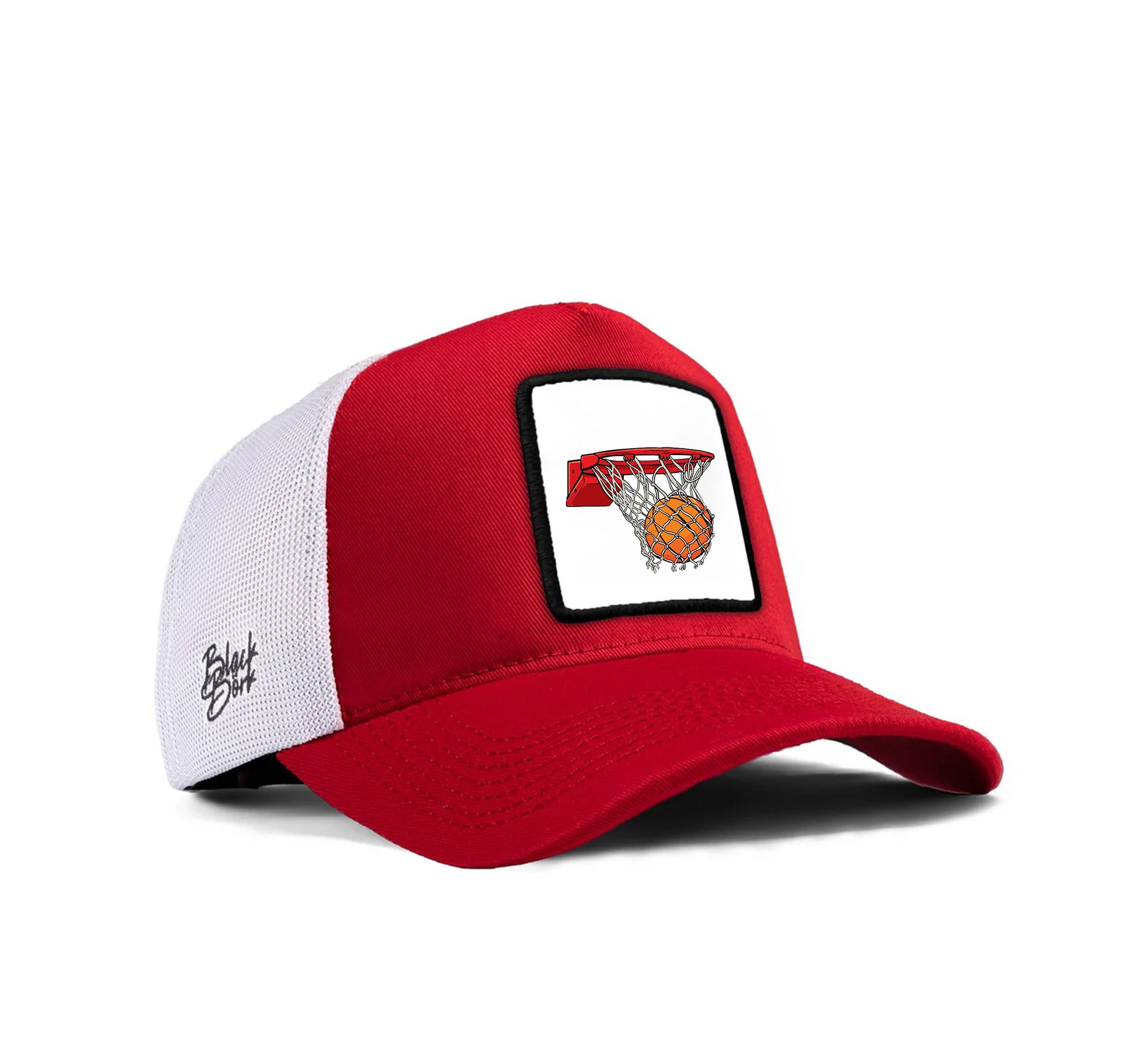 BlackBork Red And White Cap "BasketBall"