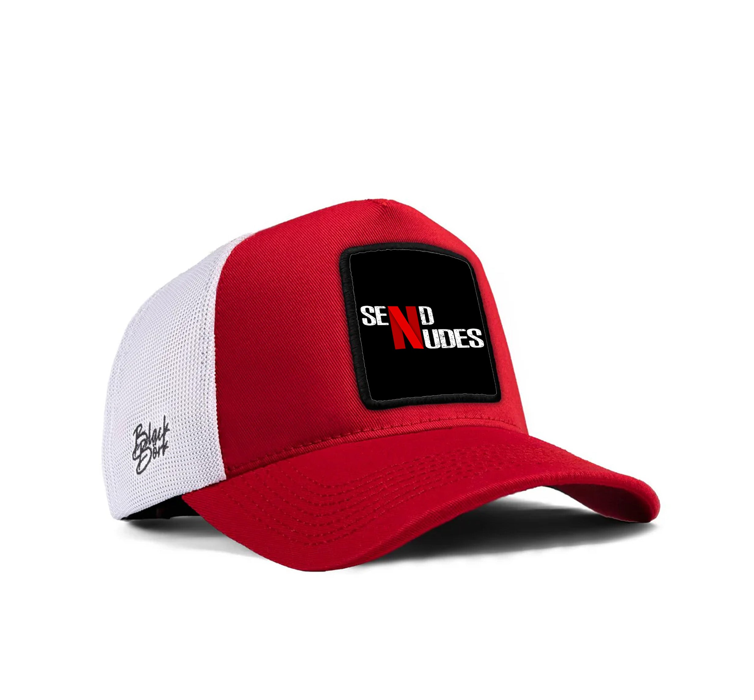 BlackBork Red And White Cap "Send Nudes"