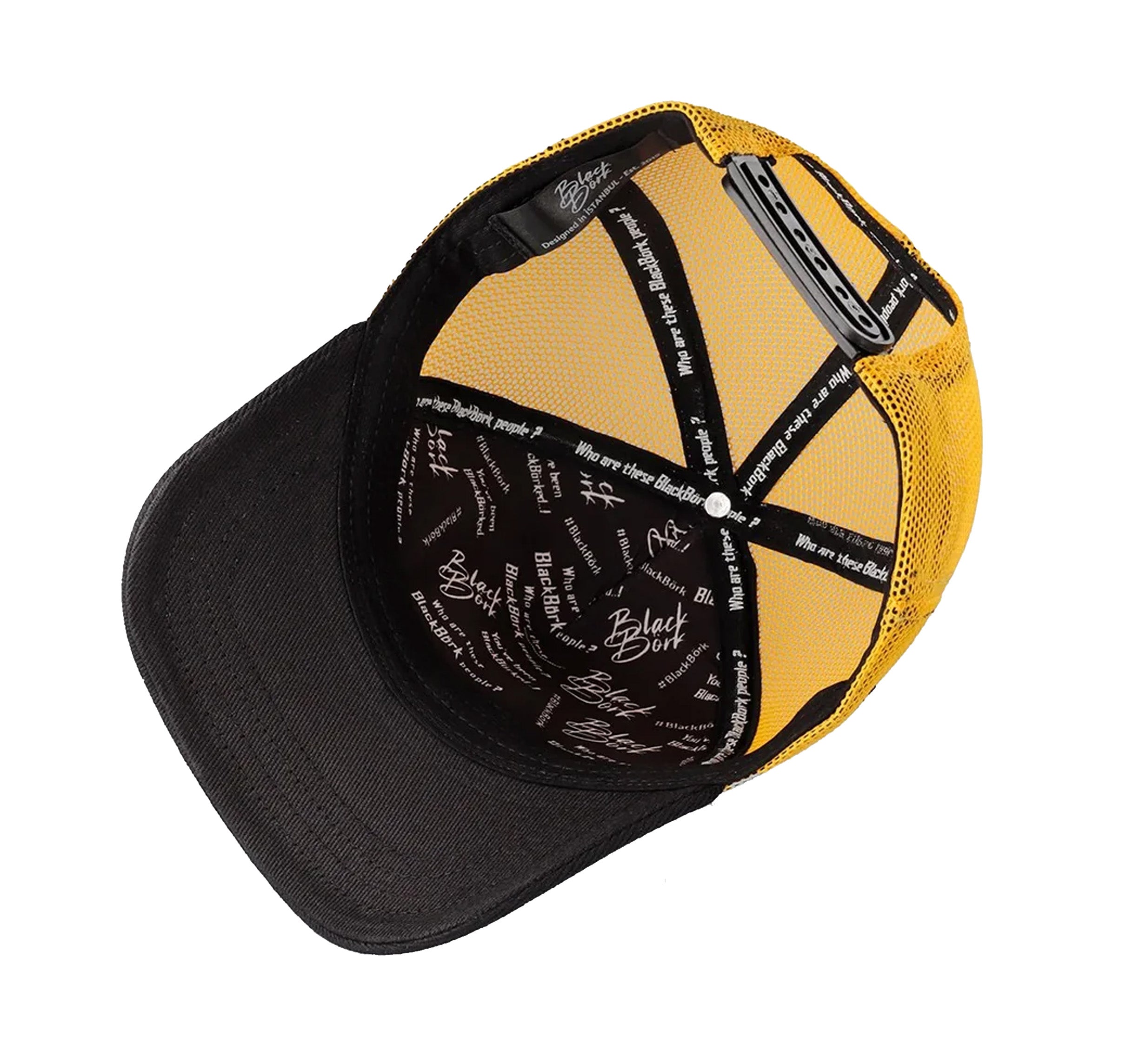 BlackBork Black-Yellow Cap "White Lion"