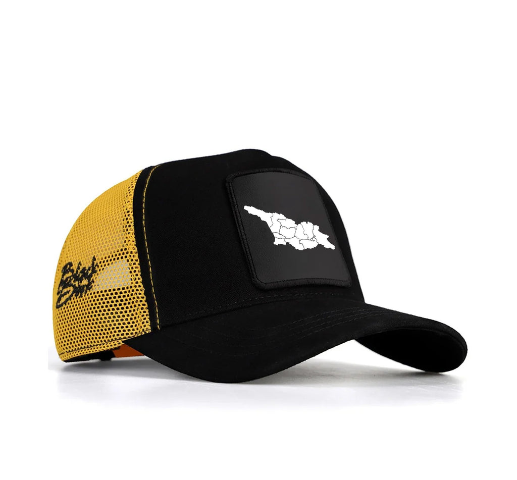 BlackBork Black-Yellow Cap "საქართველოს რუქა"