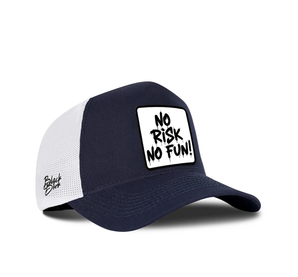 BlackBork Blue-White Cap "No Risk No Fun"