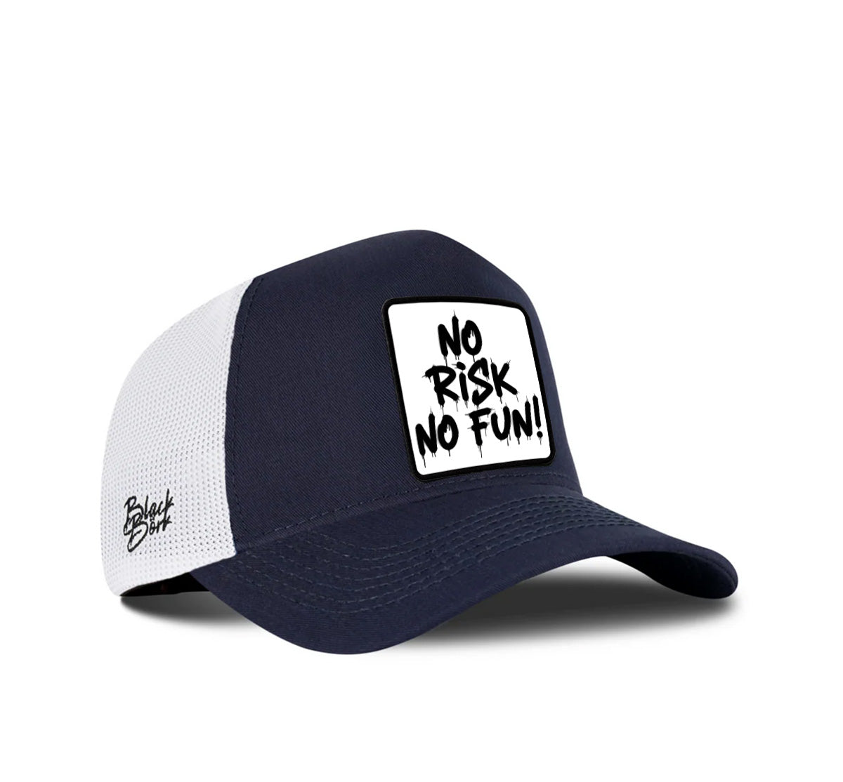 BlackBork Blue-White Cap "No Risk No Fun"